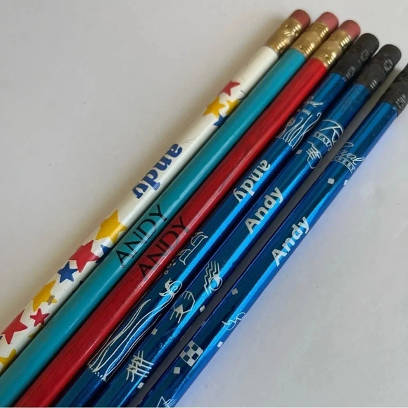 Vintage “Andy” Printed Personalized Pencils Lot Of 6 Wooden Pencil - Picture 2 of 2